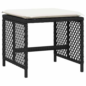 15-tlg. Garten-Essgruppe mit Kissen Schwarz Poly Rattan