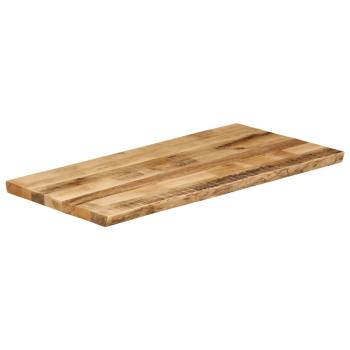 Tischplatte mit Baumkante 120x60x3,8 cm Raues Mango Massivholz