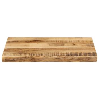 Tischplatte mit Baumkante 60x40x2,5 cm Raues Mango Massivholz