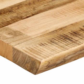 Tischplatte mit Baumkante 100x60x3,8 cm Raues Mango Massivholz