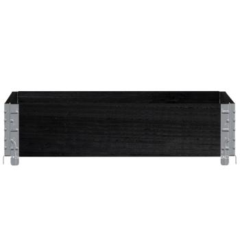 Pflanzkasten Schwarz 80x60 cm Massivholz Kiefer
