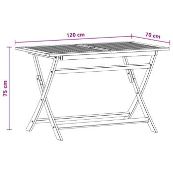 Gartentisch Klappbar 120x70x75 cm Massivholz Eukalyptus