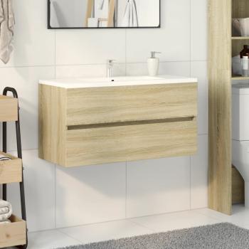 ARDEBO.de - Waschbeckenunterschrank Sonoma-Eiche 90x38,5x45cm Holzwerkstoff