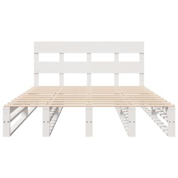 Massivholzbett ohne Matratze Weiß 120x200 cm Kiefernholz