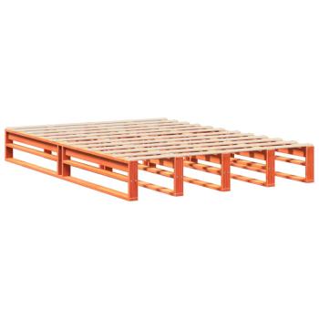 Massivholzbett ohne Matratze Wachsbraun 150x200 cm Kiefernholz