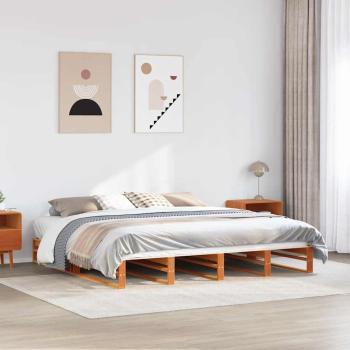 ARDEBO.de - Massivholzbett ohne Matratze Wachsbraun 180x200 Kiefernholz