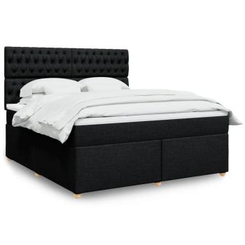 ARDEBO.de - Boxspringbett mit Matratze Schwarz 180x200 cm Stoff