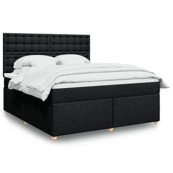 ARDEBO.de - Boxspringbett mit Matratze Schwarz 180x200 cm Stoff