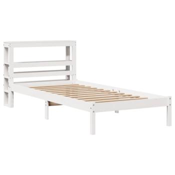 Massivholzbett ohne Matratze Weiß 75x190 cm Kiefernholz