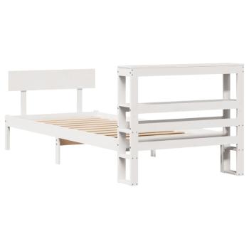 Massivholzbett ohne Matratze Weiß 75x190 cm Kiefernholz