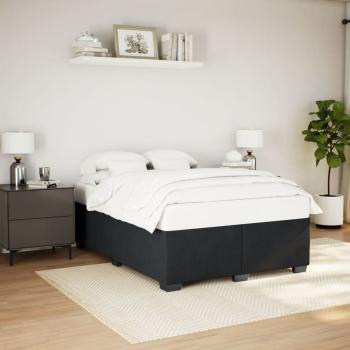 ARDEBO.de - Bettgestell ohne Matratze Schwarz 140x190 cm Samt