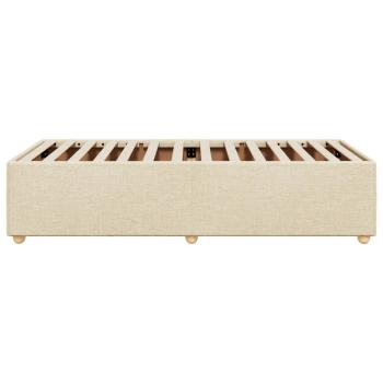 Bettgestell ohne Matratze Creme 80x200 cm Stoff
