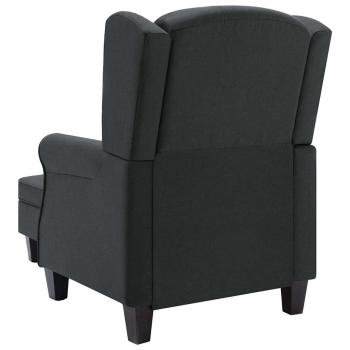 Sessel mit Fu?hocker Dunkelgrau Stoff