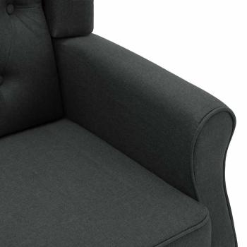 Sessel mit Fu?hocker Dunkelgrau Stoff