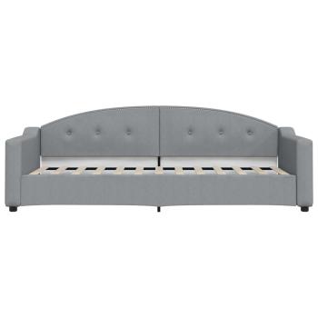 Tagesbett Ausziehbar Hellgrau 90x190 cm Stoff
