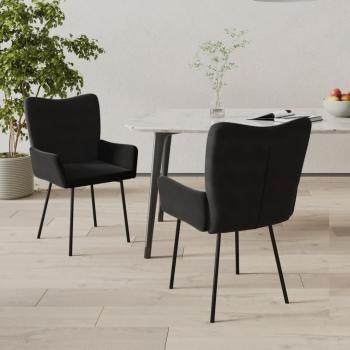 ARDEBO.de - Esszimmerstühle 2 Stk. Schwarz Samt