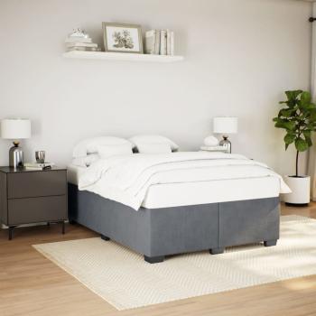 ARDEBO.de - Bettgestell ohne Matratze Dunkelgrau 140x200 cm Samt