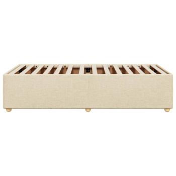 Bettgestell ohne Matratze Creme 90x190 cm Stoff