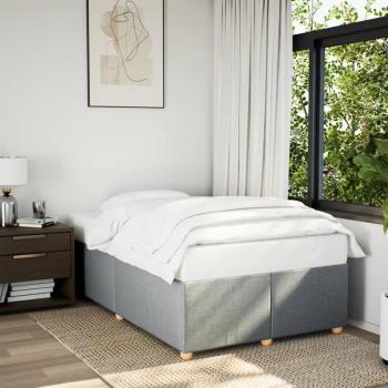 ARDEBO.de - Bettgestell ohne Matratze Hellgrau 120x200 cm Stoff
