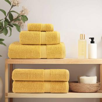 Premium Handtücher SOLUND 10 Stk. Gold 100x200 cm 600 g/m²