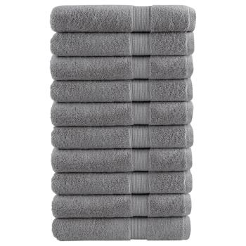 ARDEBO.de - Premium Handtücher SOLUND 10 Stk. Grau 100x200 cm 600 g/m²