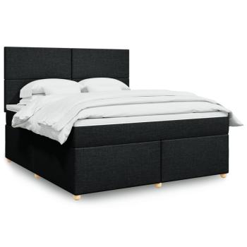 ARDEBO.de - Boxspringbett mit Matratze Schwarz 180x200 cm Stoff