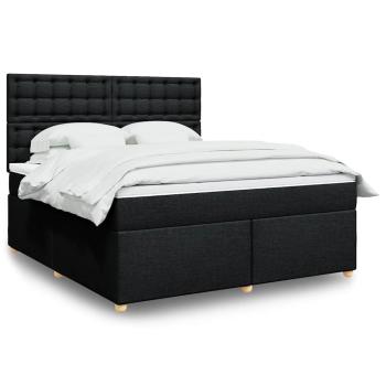 ARDEBO.de - Boxspringbett mit Matratze Schwarz 180x200 cm Stoff