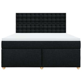 Boxspringbett mit Matratze Schwarz 180x200 cm Stoff