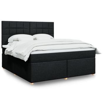 ARDEBO.de - Boxspringbett mit Matratze Schwarz 180x200 cm Stoff