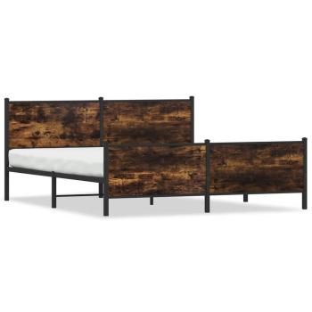 Metallbett ohne Matratze Räuchereiche 183x213 cm