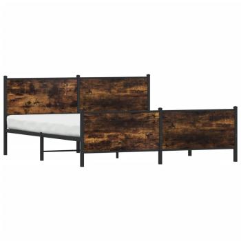 Metallbett ohne Matratze Räuchereiche 183x213 cm