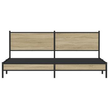 Metallbett ohne Matratze Sonoma-Eiche 200x200 cm
