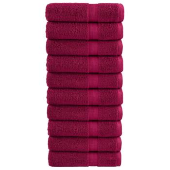 ARDEBO.de - Premium Badetücher SOLUND 10 Stk. Bordeaux 100x150 cm 600 g/m²
