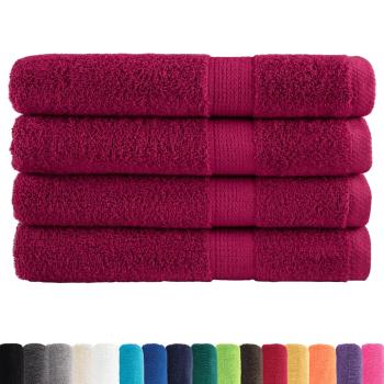 Premium Handtücher SOLUND 4 Stk. Bordeaux 100x200 cm 600 g/m²