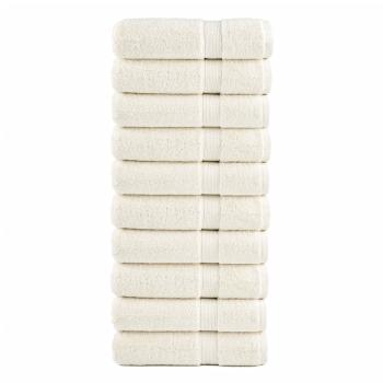 ARDEBO.de - Premium-Handtücher SOLUND 10 Stk. Cremeweiß 50x100 cm 600 g/m²