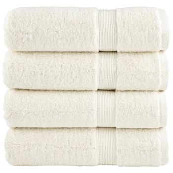 ARDEBO.de - Premium Badetücher SOLUND 4 Stk. Creme 100x150 cm 600 g/m²