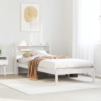 ARDEBO.de - Massivholzbett ohne Matratze Weiß 75x190 cm Kiefernholz