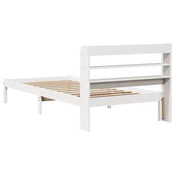 Massivholzbett ohne Matratze Weiß 75x190 cm Kiefernholz