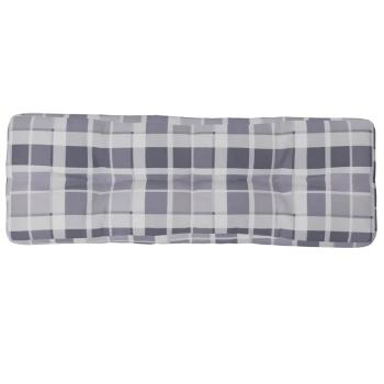 Palettenkissen Grau Karomuster 120x40x12 cm Stoff