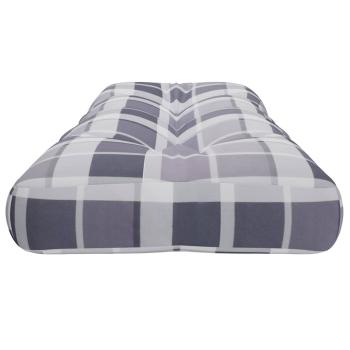 Palettenkissen Grau Karomuster 120x40x12 cm Stoff