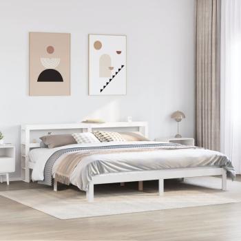 ARDEBO.de - Bettgestell mit Kopfteil ohne Matratze Weiß 180x200 cm