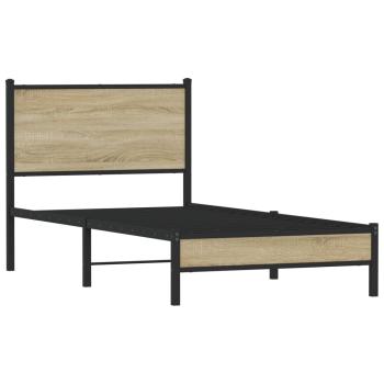 Metallbett ohne Matratze Sonoma-Eiche 80x200 cm