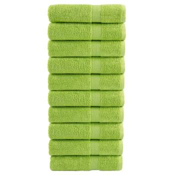ARDEBO.de - Premium Badetücher SOLUND 10 Stk. Apfelgrün 100x150 cm 600 g/m²