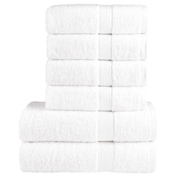 ARDEBO.de - 6 tlg. Premium-Handtuch-Set SOLUND Weiß 600 g/m²