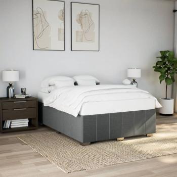 ARDEBO.de - Bettgestell ohne Matratze Dunkelgrau 160x200 cm Stoff