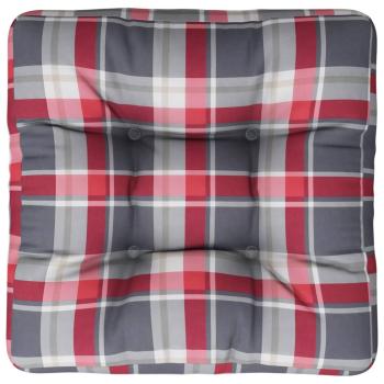 Palettenkissen Rot Karomuster 60x60x12 cm Stoff