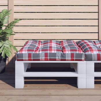 ARDEBO.de - Palettenkissen Rot Karomuster 80x80x12 cm Stoff