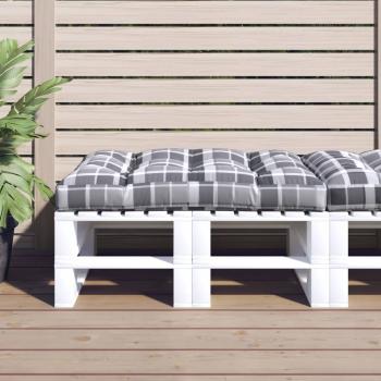 ARDEBO.de - Palettenkissen Grau Karomuster 120x80x12 cm Stoff