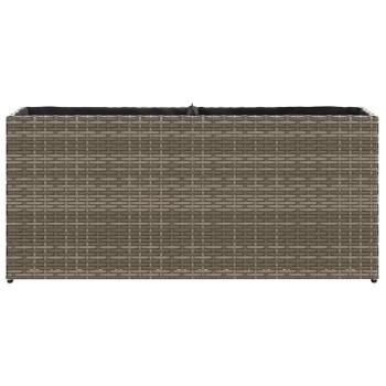 Pflanzkübel mit 2 Töpfen 2 Stk. Grau 90x20x40 cm Poly Rattan