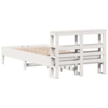 Massivholzbett ohne Matratze Weiß 75x190 cm Kiefernholz